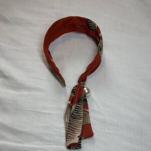 Anthropologie Scarf Knot Headband with Pearl Accent
